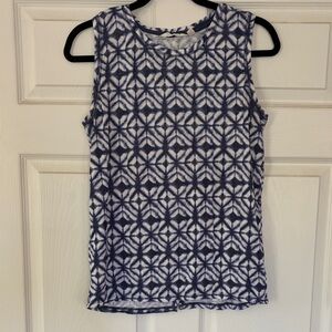 Athleta Navy & White Geometric Tank